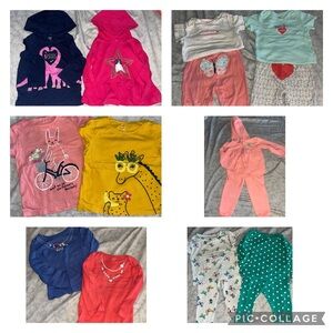 Carters Baby Girl Toddler Size 2T Bundle of Clothes Lot of Clothes 16 Pieces